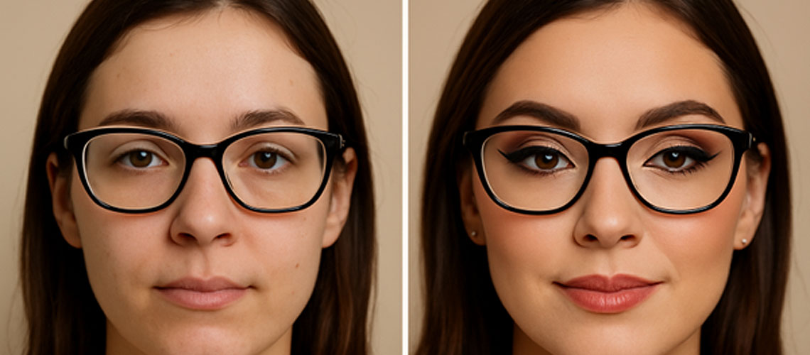 
			
GLASSES AND EYE MAKEUP, REFLECTING WHO YOU ARE.
			
		